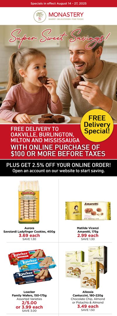 Monastery Bakery Flyer August 14 to 27