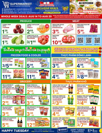 88 Supermarket Flyer August 14 to 20