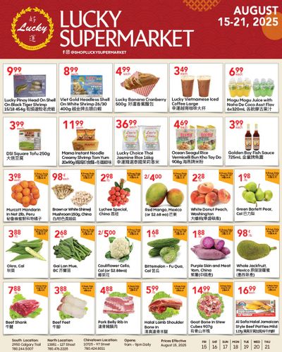 Lucky Supermarket (Edmonton) Flyer August 15 to 21
