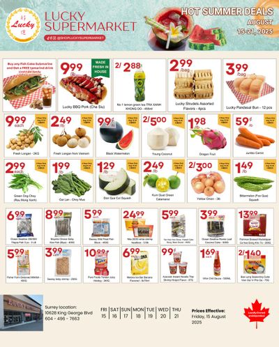 Lucky Supermarket (Surrey) Flyer August 15 to 21
