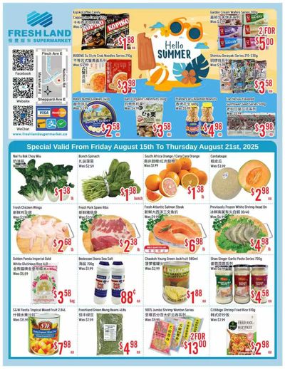 FreshLand Supermarket Flyer August 15 to 21