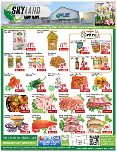 Skyland Food Mart Flyer August 15 to 21