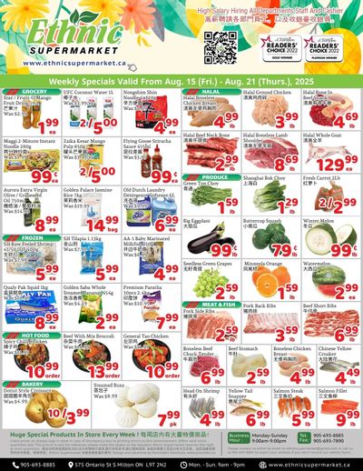 Ethnic Supermarket (Milton) Flyer August 15 to 21
