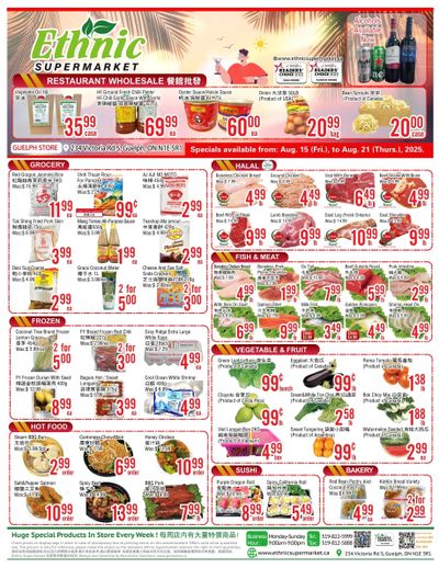 Ethnic Supermarket (Guelph) Flyer August 15 to 21