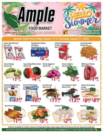 Ample Food Market (Brampton) Flyer August 15 to 21
