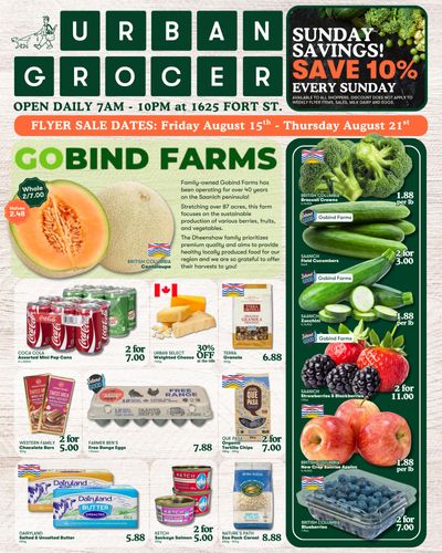 Urban Grocer Flyer August 15 to 21