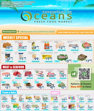 Oceans Fresh Food Market (Mississauga) Flyer August 15 to 21