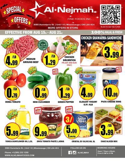 Alnejmah Fine Foods Inc. Flyer August 15 to 21