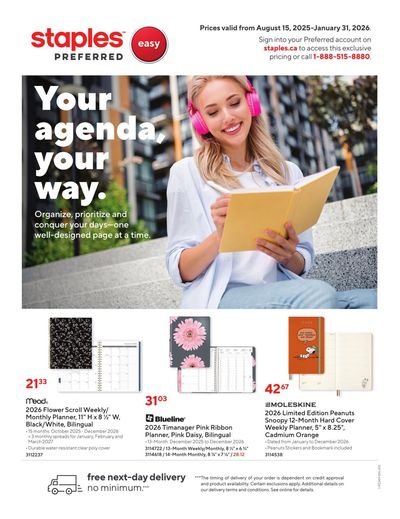 Staples Preferred Flyer August 15 to January 31