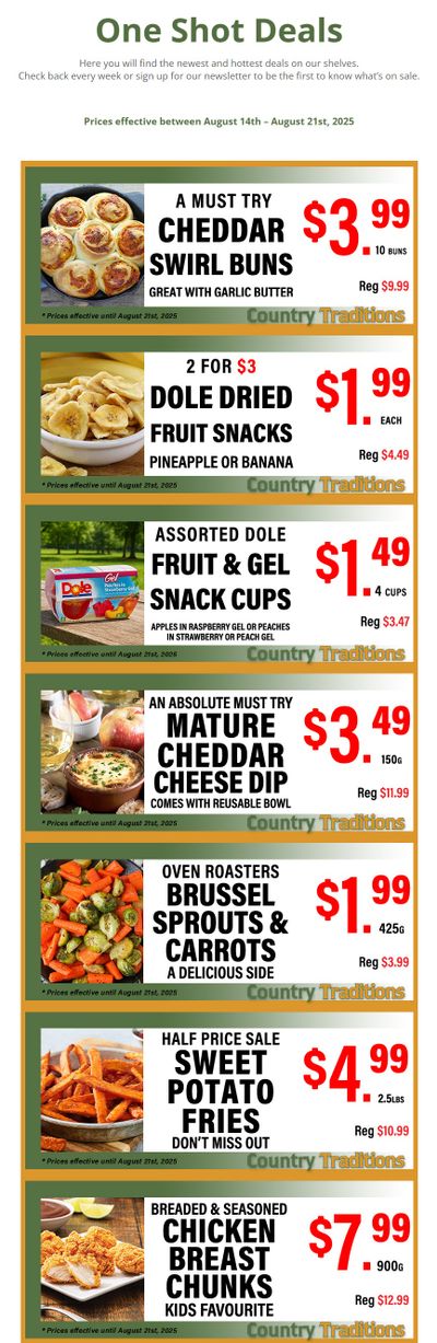 Country Traditions One-Shot Deals Flyer August 14 to 21