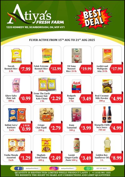 Atiya's Fresh Farm Flyer August 15 to 21