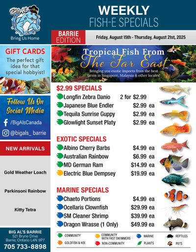 Big Al's (Barrie) Weekly Specials August 15 to 21