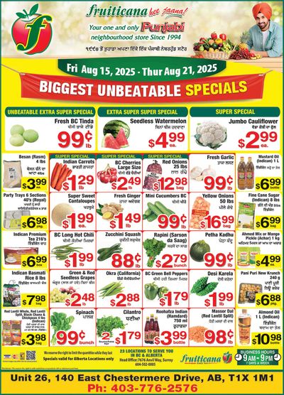 Fruiticana (Chestermere) Flyer August 15 to 21