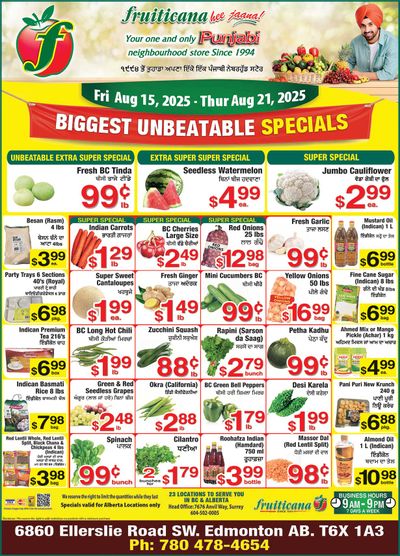 Fruiticana (Edmonton) Flyer August 15 to 21