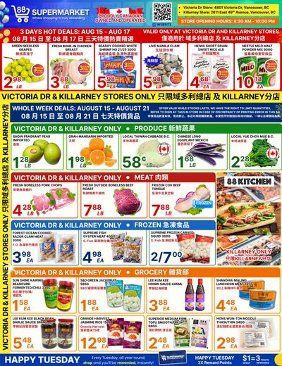 88 Supermarket Flyer August 15 to 21