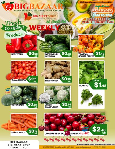 Big Bazaar Canada Flyer August 15 to 20