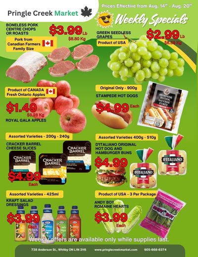 Pringle Creek Market Flyer August 14 to 20