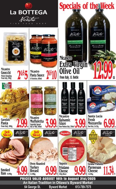 La Bottega Nicastro Fine Foods Flyer August 18 to 31