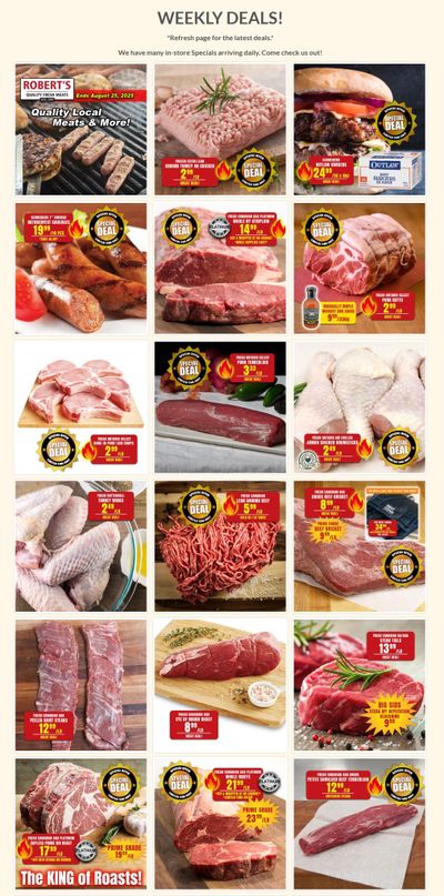 Robert's Fresh and Boxed Meats Flyer August 18 to 25