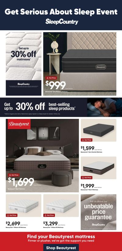 Sleep Country Flyer August 20 to 26