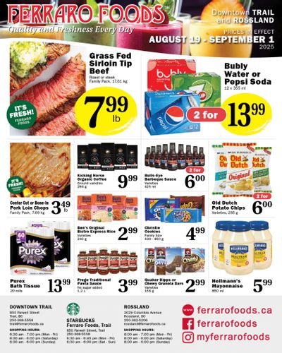 Ferraro Foods Bi-Weekly Flyer August 19 to September 1