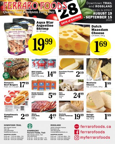 Ferraro Foods Monthly Flyer August 19 to September 15