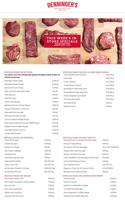 Denninger's Weekly Specials August 13 to 19
