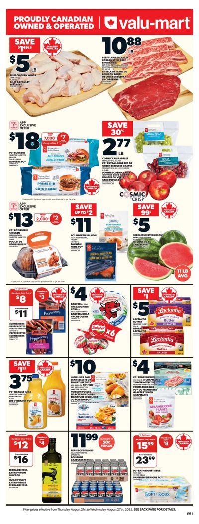 Valu-mart Flyer August 21 to 27