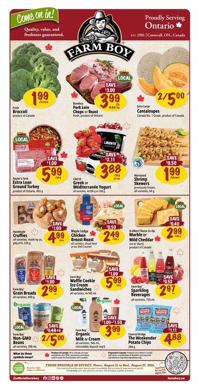 Farm Boy Flyer August 21 to 27
