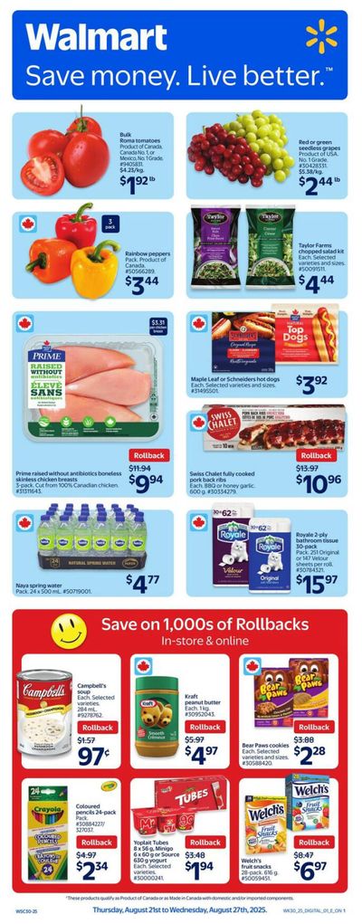 Walmart (ON) Flyer August 21 to 27