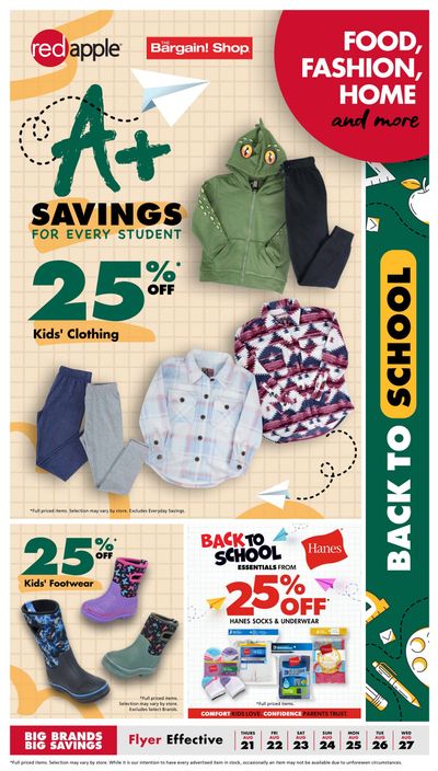 The Bargain Shop & Red Apple Stores Flyer August 21 to 27