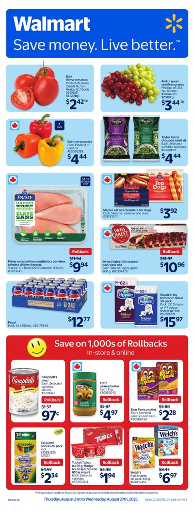 Walmart (Atlantic) Flyer August 21 to 27