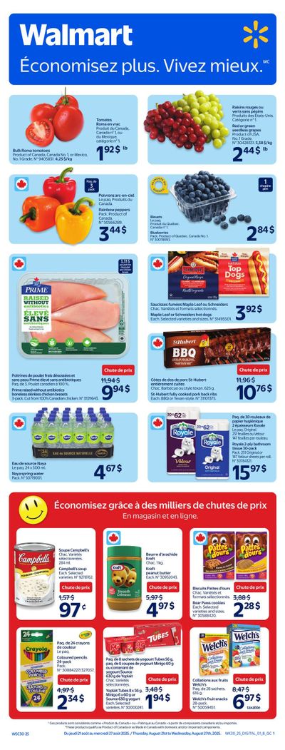 Walmart (QC) Flyer August 21 to 27