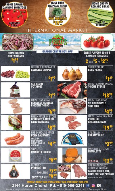 Fred's Farm Fresh Flyer August 20 to 26