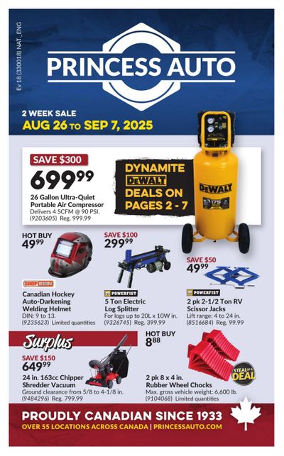 Princess Auto Flyer August 26 to September 7