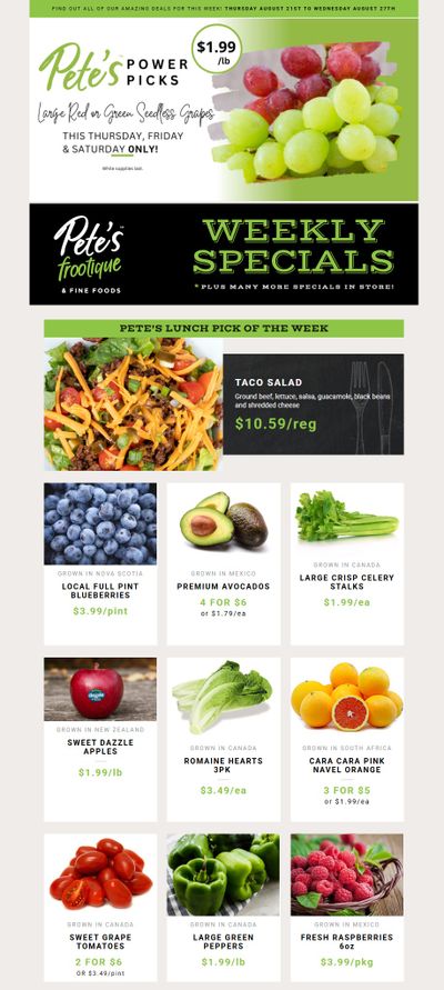 Pete's Fine Foods Flyer August 21 to 27