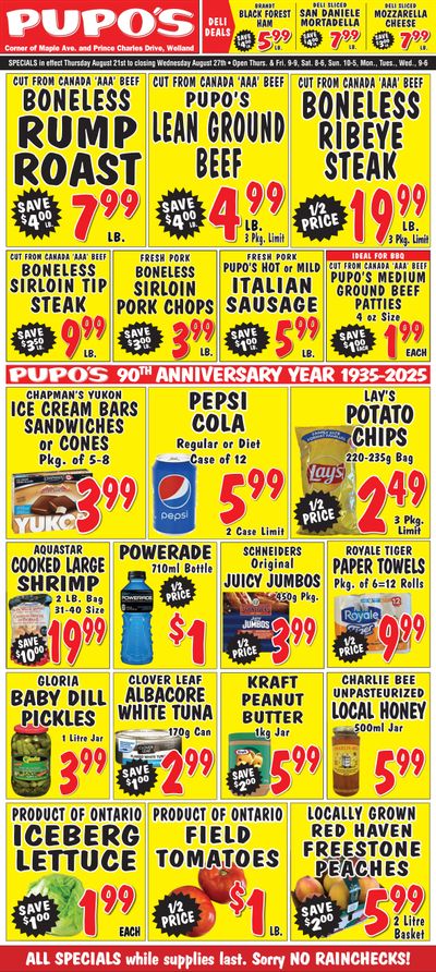 Pupo's Food Market Flyer August 21 to 27