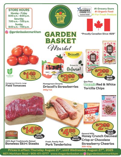 The Garden Basket Flyer August 21 to 27