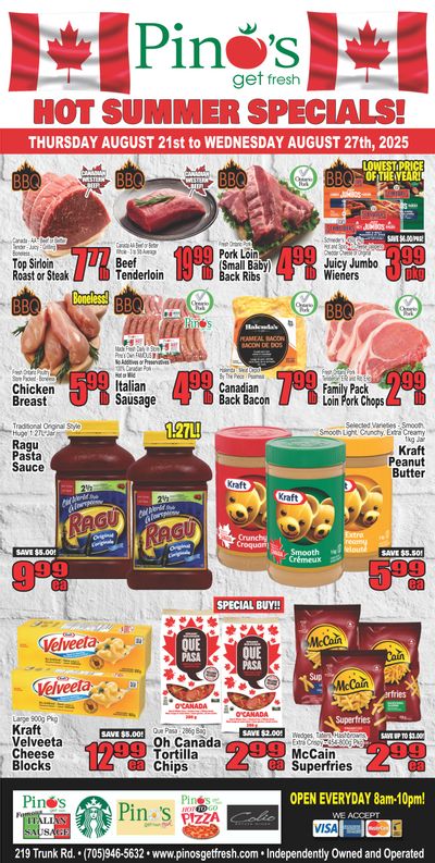 Pino's Flyer August 21 to 27