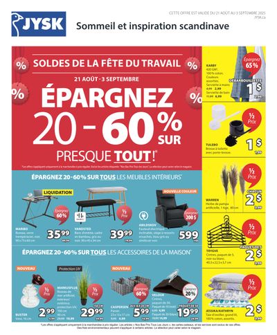 JYSK (QC) Flyer August 21 to September 3