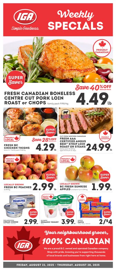 IGA Stores of BC Flyer August 22 to 28