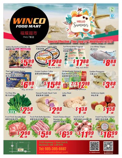 WinCo Food Mart (HWY 7) Flyer August 21 to 27