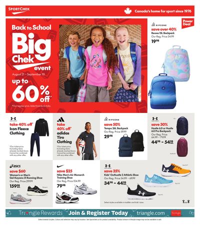 Sport Chek Flyer August 21 to September 19