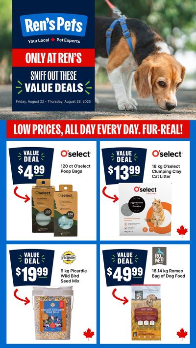 Ren's Pets Flyer August 22 to 28
