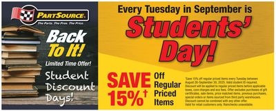 PartSource Flyer August 22 to September 3