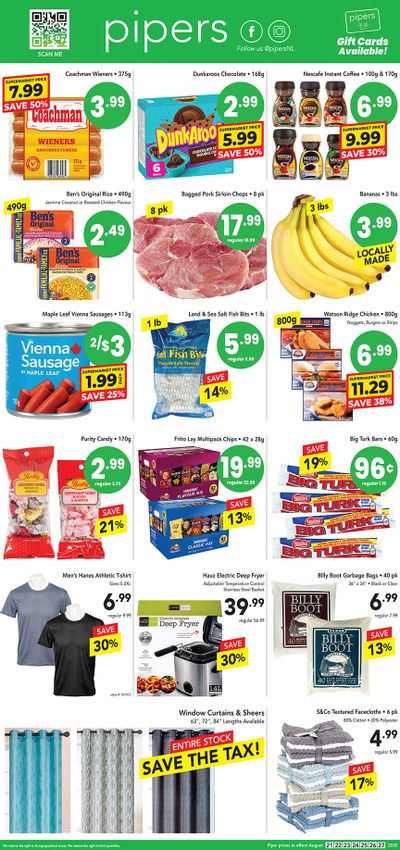 Pipers Superstore Flyer August 21 to 27