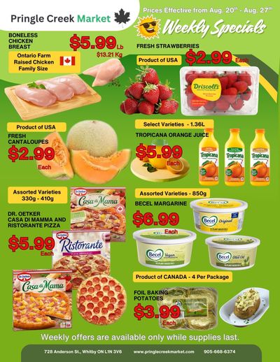 Pringle Creek Market Flyer August 20 to 27