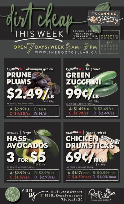 The Root Cellar Flyer August 21 to 27