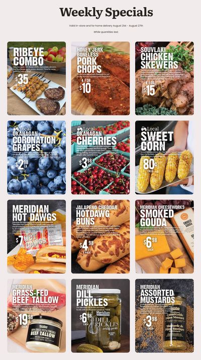 Meridian Farm Market Flyer August 21 to 27