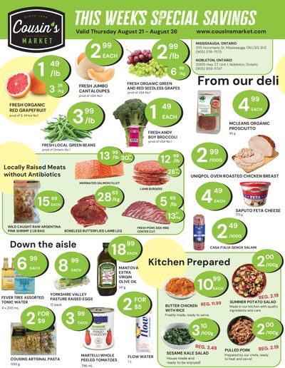 Cousin's Market Flyer August 21 to 26